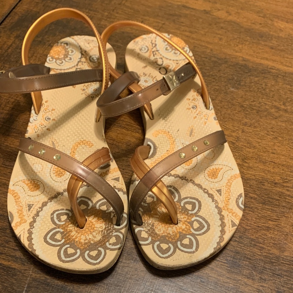 Aldo Brown and Tan Strappy Sandals